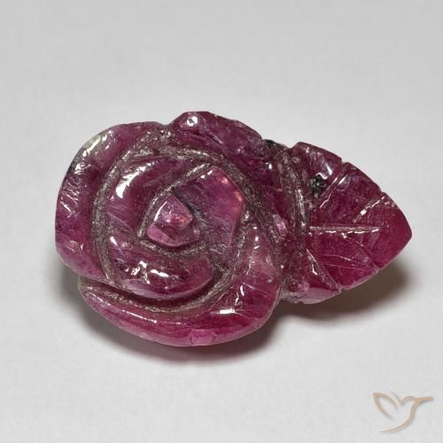 14.55ct Natürlicher Medium Dark Reddish-Purple Rubin-Zoisit, Blumen-Schliff, Lichtundurchlässig