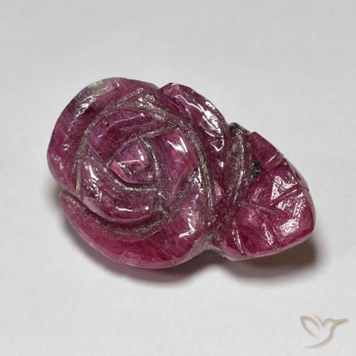 9,17 ctw natürlicher Medium Dark Reddish-Purple Rubin-Zoisit, Blumen-Schliff, Lichtundurchlässig