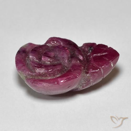 9,17 ctw natürlicher Medium Dark Reddish-Purple Rubin-Zoisit, Blumen-Schliff, Lichtundurchlässig