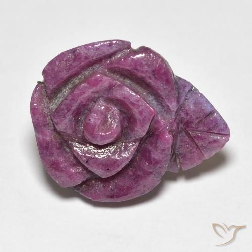 16.73ct Natürlicher Medium Dark-Purple Rubin-Zoisit, Blumen-Schliff, Lichtundurchlässig