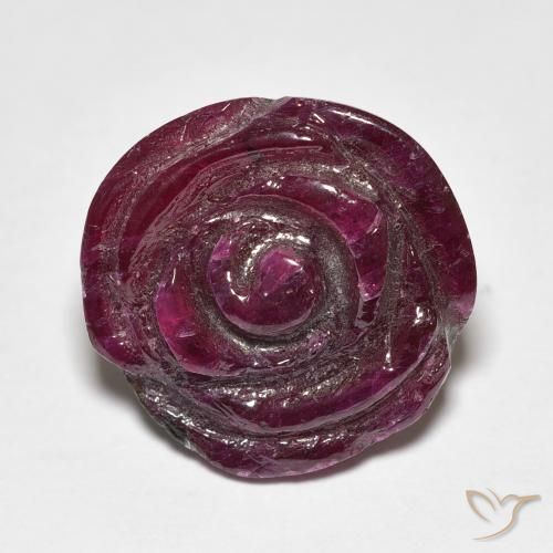 16.77ct Natürlicher Medium Dark-Purple Rubin-Zoisit, Blumen-Schliff, Lichtundurchlässig