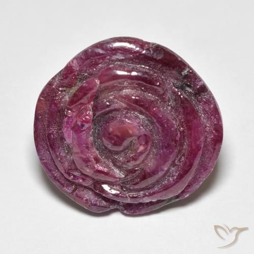 23.98ct Natürlicher Medium Dark-Purple Rubin-Zoisit, Blumen-Schliff, Lichtundurchlässig