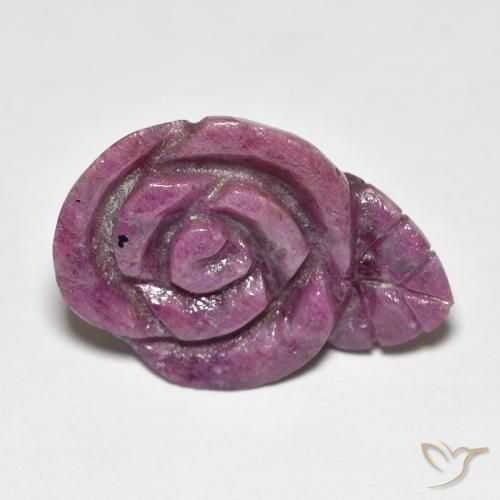 12.79ct Natürlicher rötlich-lila Rubin-Zoisit, Blumen-Schliff, Lichtundurchlässig