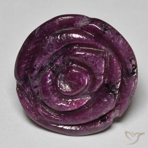 25.68ct Natürlicher Pflaume Lila Rubin-Zoisit, Blumen-Schliff, Lichtundurchlässig