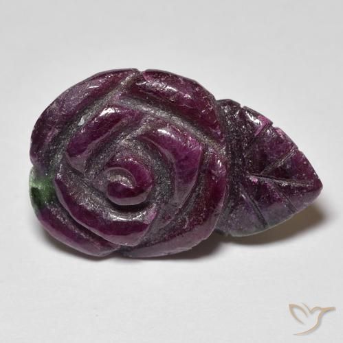 18.51ct Natürlicher Mehrfarbig Rubin-Zoisit, Blumen-Schliff, Lichtundurchlässig