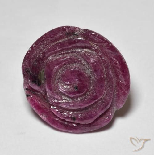 12.14ct Natürlicher rötlich-lila Rubin-Zoisit, Blumen-Schliff, Lichtundurchlässig