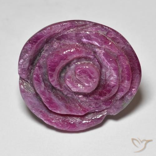 20.63ct Natürlicher Pflaume Lila Rubin-Zoisit, Blumen-Schliff, Lichtundurchlässig