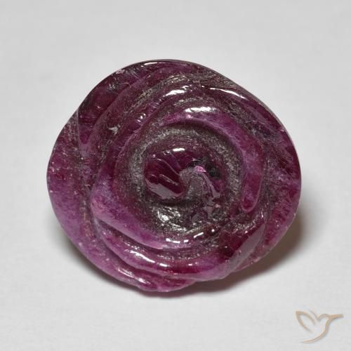 10.16ct Natürlicher Medium Dark-Purple Rubin-Zoisit, Blumen-Schliff, Lichtundurchlässig