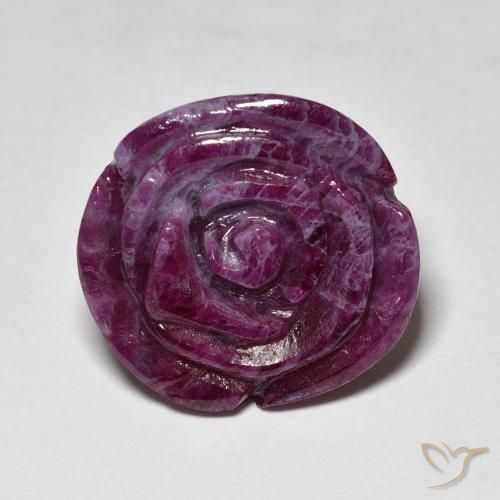 14.65ct Natürlicher Sangria Lila Rubin-Zoisit, Blumen-Schliff, Lichtundurchlässig