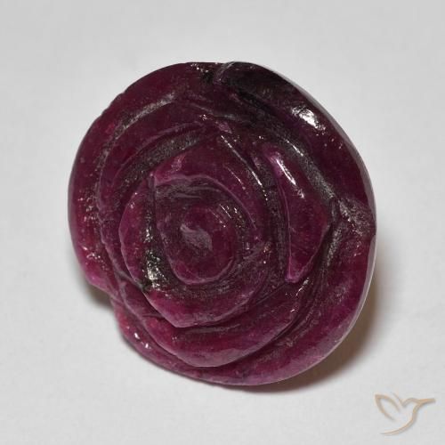 9,17 ctw natürlicher Himbeerrot Rubin-Zoisit, Blumen-Schliff, Lichtundurchlässig