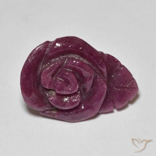 13.85ct Natürlicher Mehrfarbig Rubin-Zoisit, Blumen-Schliff, Lichtundurchlässig