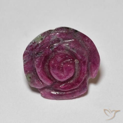 14.14ct Natürlicher Mehrfarbig Rubin-Zoisit, Blumen-Schliff, Lichtundurchlässig