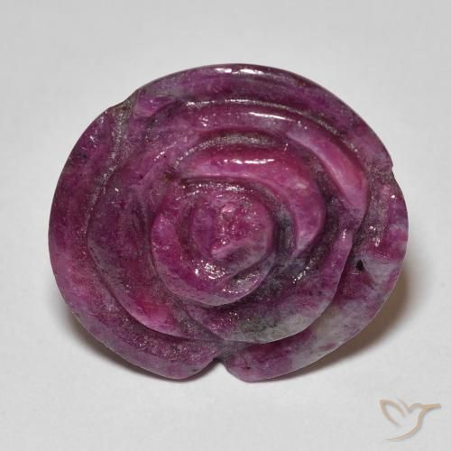 20.50ct Natürlicher rötlich-lila Rubin-Zoisit, Blumen-Schliff, Lichtundurchlässig