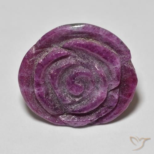 14.07ct Natürlicher Medium Dark-Purple Rubin-Zoisit, Blumen-Schliff, Lichtundurchlässig