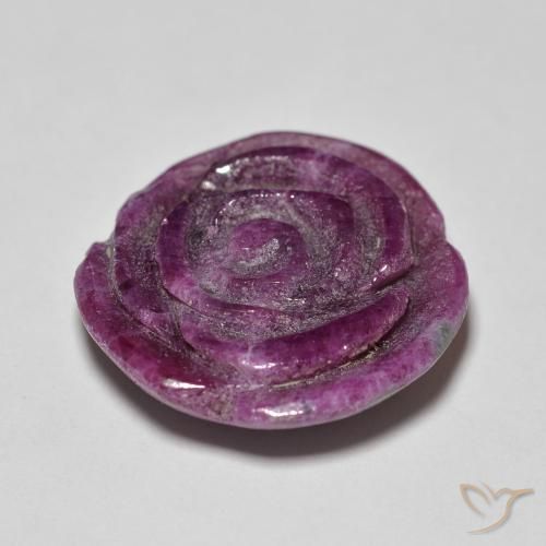 9,17 ctw natürlicher Medium Dark-Purple Rubin-Zoisit, Blumen-Schliff, Lichtundurchlässig