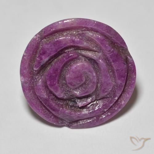14.36ct Natürlicher Medium Dark-Purple Rubin-Zoisit, Blumen-Schliff, Lichtundurchlässig