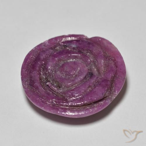 9,17 ctw natürlicher Medium Dark-Purple Rubin-Zoisit, Blumen-Schliff, Lichtundurchlässig
