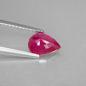 1,45 ctw natürlicher roter Rubin, Birnenform, VS-SI