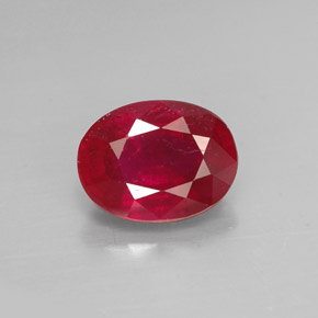 1,82 ctw natürlicher roter Rubin, Oval Schliff, SI