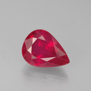 1,66 ctw natürlicher roter Rubin, Birnenform, VS-SI