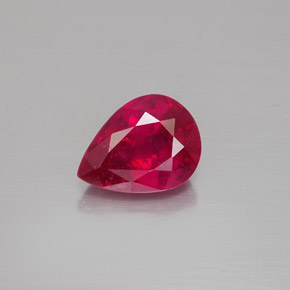 1,53 ctw natürlicher roter Rubin, Birnenform, VS-SI