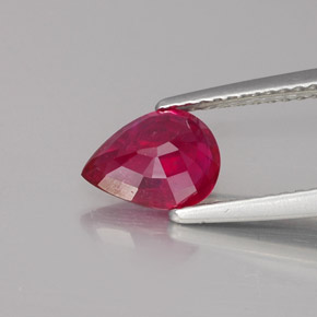 1,53 ctw natürlicher roter Rubin, Birnenform, VS-SI