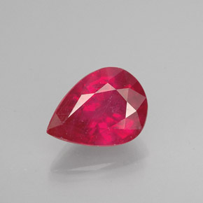 1,47 ctw natürlicher roter Rubin, Birnenform, VS-SI