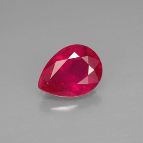 1,58 ctw natürlicher roter Rubin, Birnenform, VS-SI