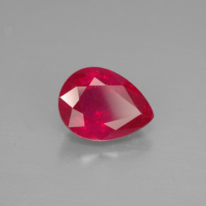 1,58 ctw natürlicher roter Rubin, Birnenform, VS-SI