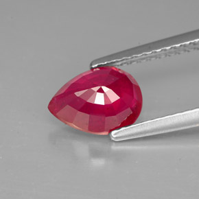 1,58 ctw natürlicher roter Rubin, Birnenform, VS-SI