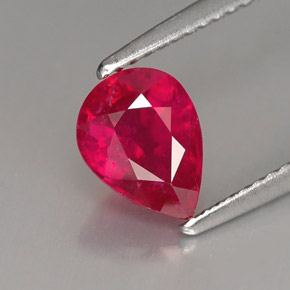 1,61 ctw natürlicher roter Rubin, Birnenform, VS-SI