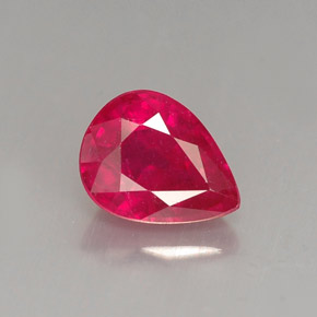 1,60 ctw natürlicher roter Rubin, Birnenform, VS-SI