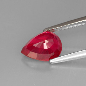 1,64 ctw natürlicher roter Rubin, Birnenform, VS-SI