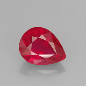 1,62 ctw natürlicher roter Rubin, Birnenform, VS-SI