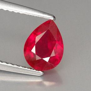 1,51 ctw natürlicher roter Rubin, Birnenform, VS-SI