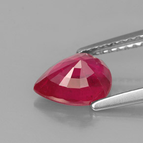 1,59 ctw natürlicher roter Rubin, Birnenform, VS-SI