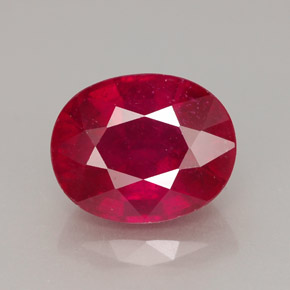 4,10 ctw natürlicher roter Rubin, Oval Schliff, VS-SI