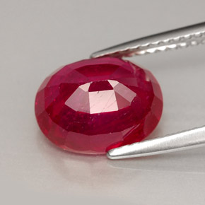 4,10 ctw natürlicher roter Rubin, Oval Schliff, VS-SI