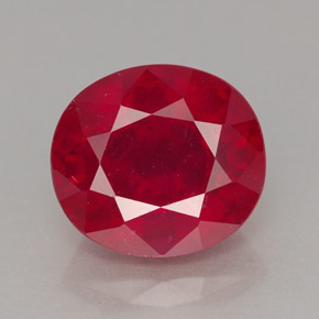 3,68 ctw natürlicher roter Rubin, Oval Schliff, VS-SI