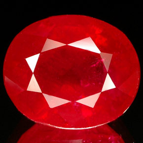 4,56 ctw natürlicher roter Rubin, Oval Schliff, SI