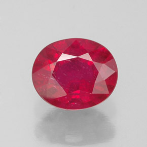 1,86 ctw natürlicher roter Rubin, Oval Schliff, VS-SI