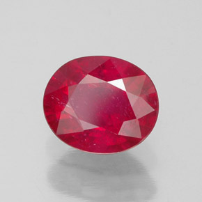 1,86 ctw natürlicher roter Rubin, Oval Schliff, VS-SI