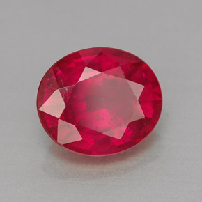 1,60 ctw natürlicher roter Rubin, Oval Schliff, VS-SI