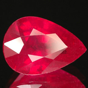 4,40 ctw natürlicher roter Rubin, Birnenform, VS-SI