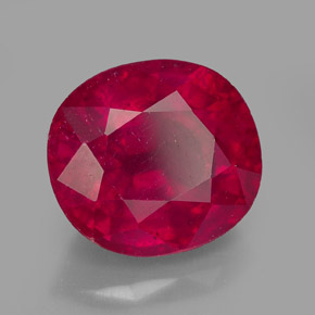 3,30 ctw natürlicher roter Rubin, Oval Schliff, VS-SI