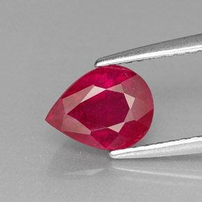 1,51 ctw natürlicher roter Rubin, Birnenform, VS-SI