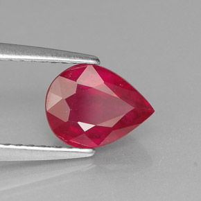 1,51 ctw natürlicher roter Rubin, Birnenform, VS-SI