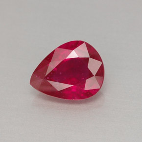 1,29 ctw natürlicher roter Rubin, Birnenform, VS-SI