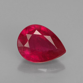 1,36 ctw natürlicher roter Rubin, Birnenform, VS-SI