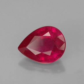 1,36 ctw natürlicher roter Rubin, Birnenform, VS-SI
